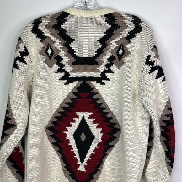 Vintage Wild Thunder Aztex Print Cardigan Sweater Size S/M - Picture 5 of 9